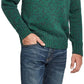 Suéter masculino vintage à prova de intempéries com gola xale jacquard verde tamanho GG