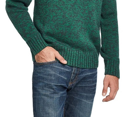 Suéter masculino vintage à prova de intempéries com gola xale jacquard verde tamanho GG