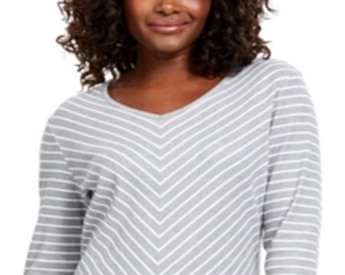 Blusa listrada feminina Karen Scott cinza tamanho pequeno