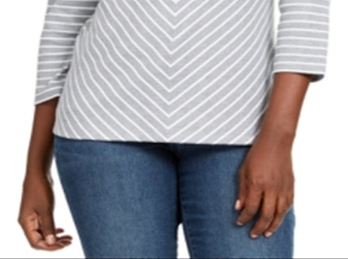 Blusa listrada feminina Karen Scott cinza tamanho pequeno