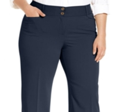 Calça feminina Alfani Plus Curvy Fit Slimming Bootcut Azul Tamanho 16