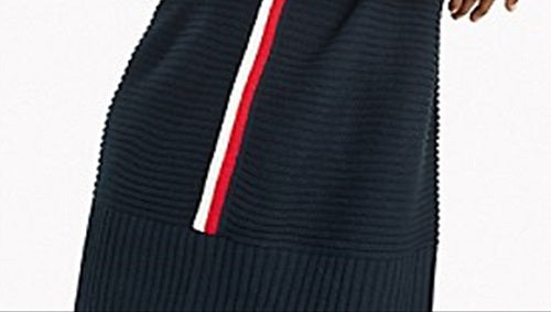 Vestido curto de manga comprida Tommy Hilfiger feminino azul tamanho XX-G