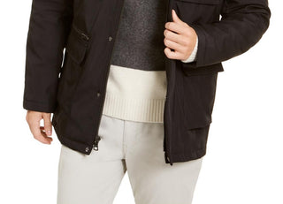 Jaqueta Calvin Klein Bonded All Season Masculina com Capuz Preta Tamanho Grande