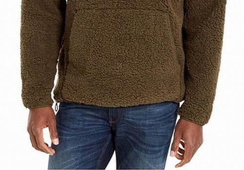 Suéter DKNY Sherpa Masculino com Zíper de 1/4 Verde Tamanho XX-G