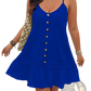 Sleeveless Button Down Ruffle Hem Summer Dress