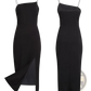 Sleeveless High Slit Bodycon Midi Dress