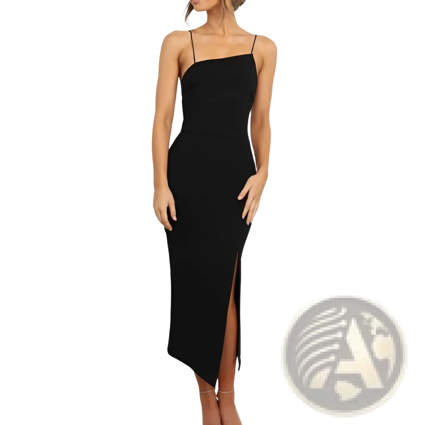 Sleeveless High Slit Bodycon Midi Dress