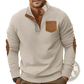 Slim Fit Corduroy Patchwork Pullover with Contrast Accents