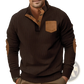 Slim Fit Corduroy Patchwork Pullover with Contrast Accents