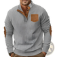 Slim Fit Corduroy Patchwork Pullover with Contrast Accents