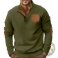 Slim Fit Corduroy Patchwork Pullover with Contrast Accents
