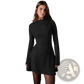 Slim Fit Long Sleeve a Line Flared Dress