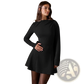 Slim Fit Long Sleeve a Line Flared Dress