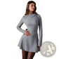 Slim Fit Long Sleeve a Line Flared Dress