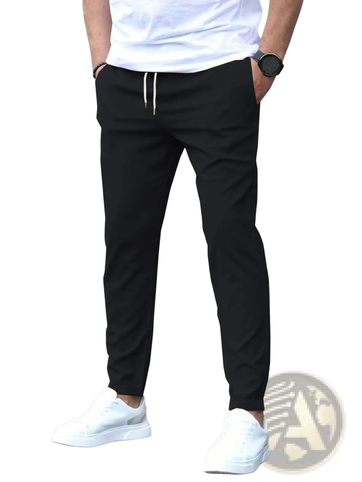 Slim Fit Tapered Jogger Pants with Drawstring