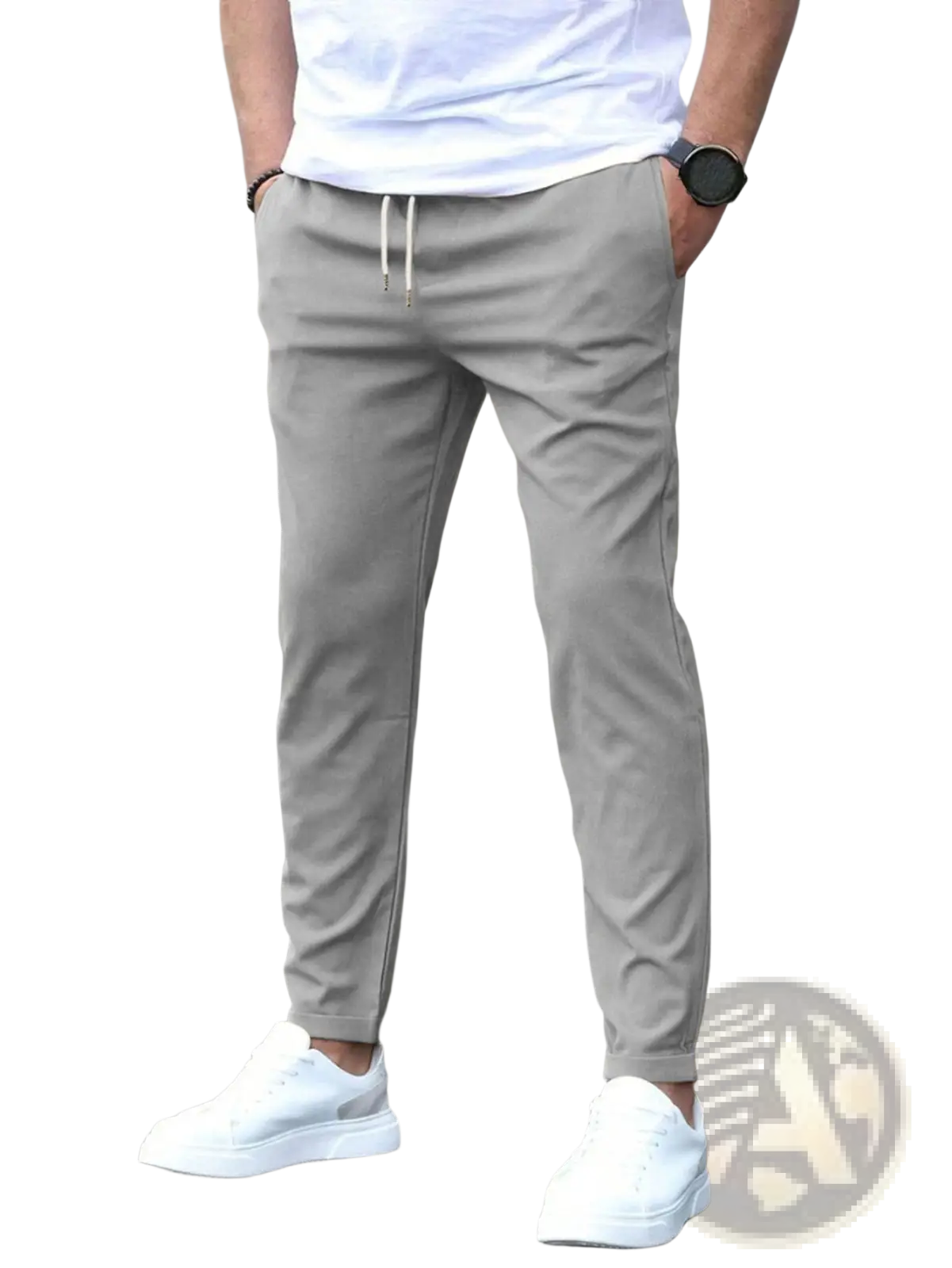 Slim Fit Tapered Jogger Pants with Drawstring