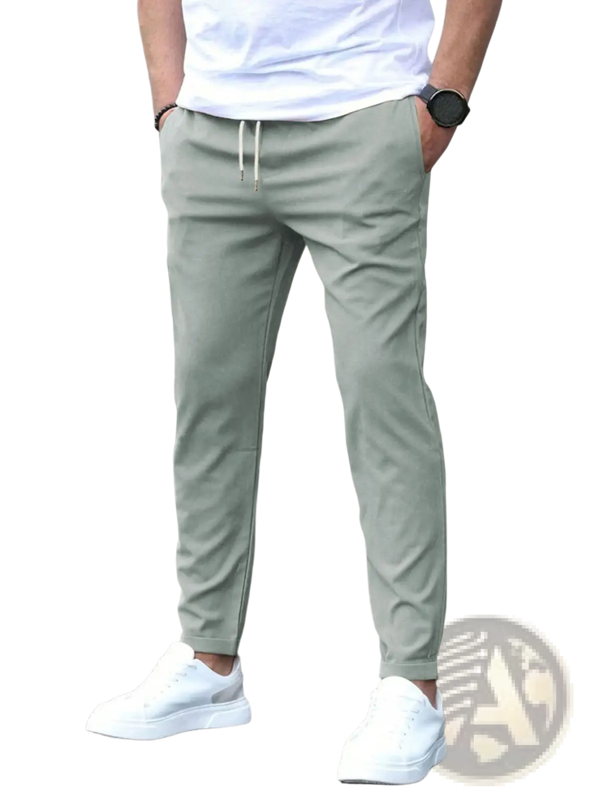 Slim Fit Tapered Jogger Pants with Drawstring
