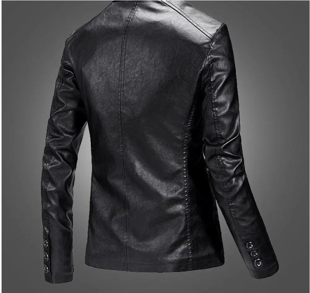 Men's Slim Fit Lightweight Leather Blazer Jacket