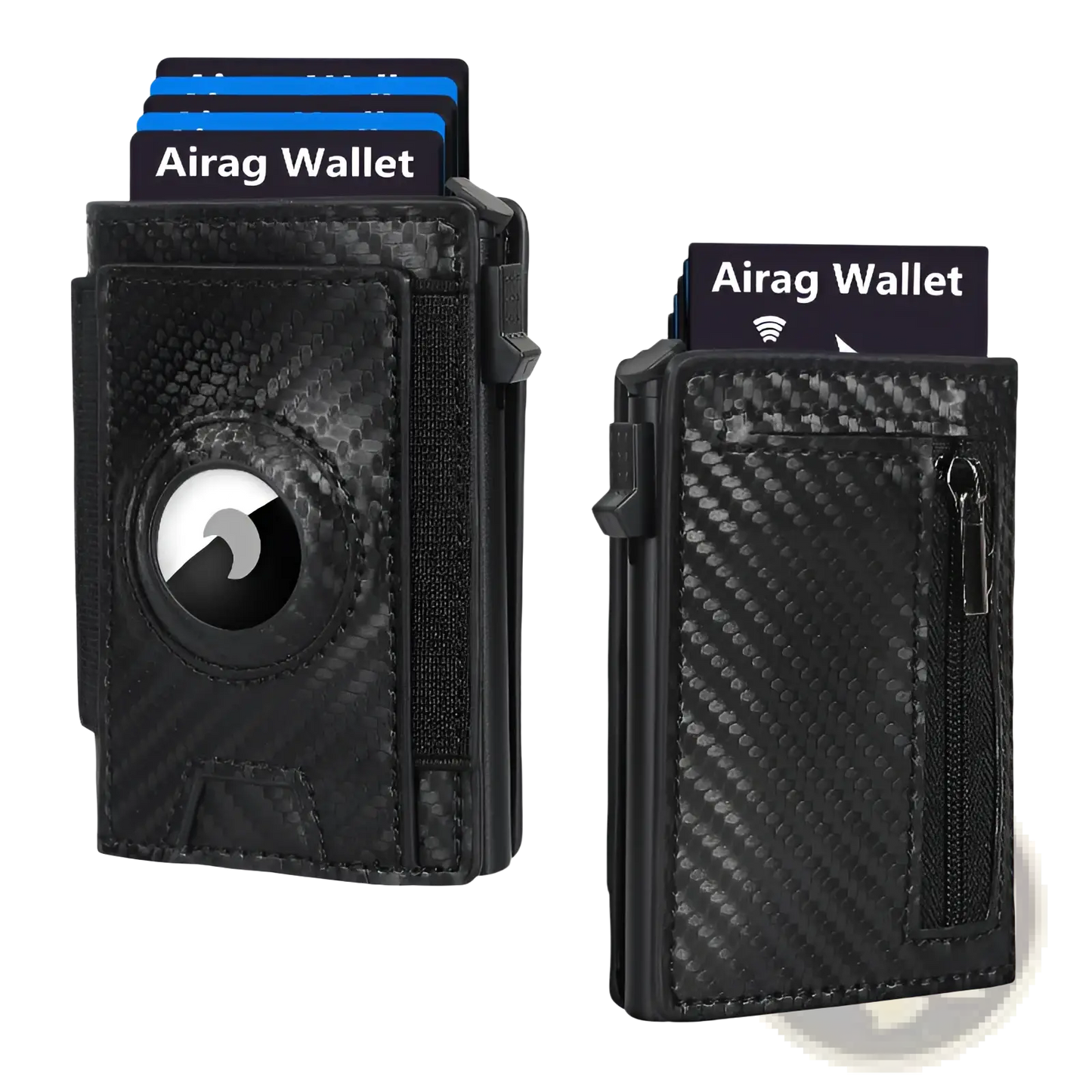 Slim Rfid Carbon Fiber Pop Up Card Wallet with Money Clip