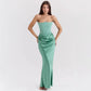 Satin Strapless Backless Mermaid Evening Gown