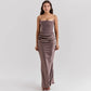 Satin Strapless Backless Mermaid Evening Gown
