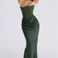 Satin Strapless Backless Mermaid Evening Gown