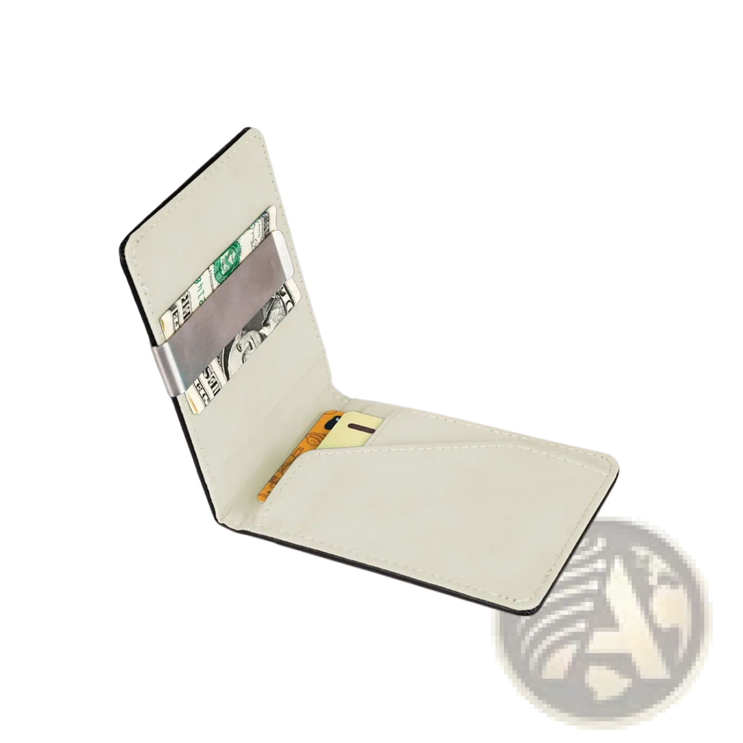 Slim Unisex Pu Leather Wallet with Metal Money Clip