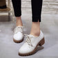 Women's Lace Up Leather Oxford Shoes with Chunky Sole