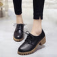 Women's Lace Up Leather Oxford Shoes with Chunky Sole