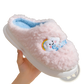 Smiling Cloud and Rainbow Plush Cotton Slippers