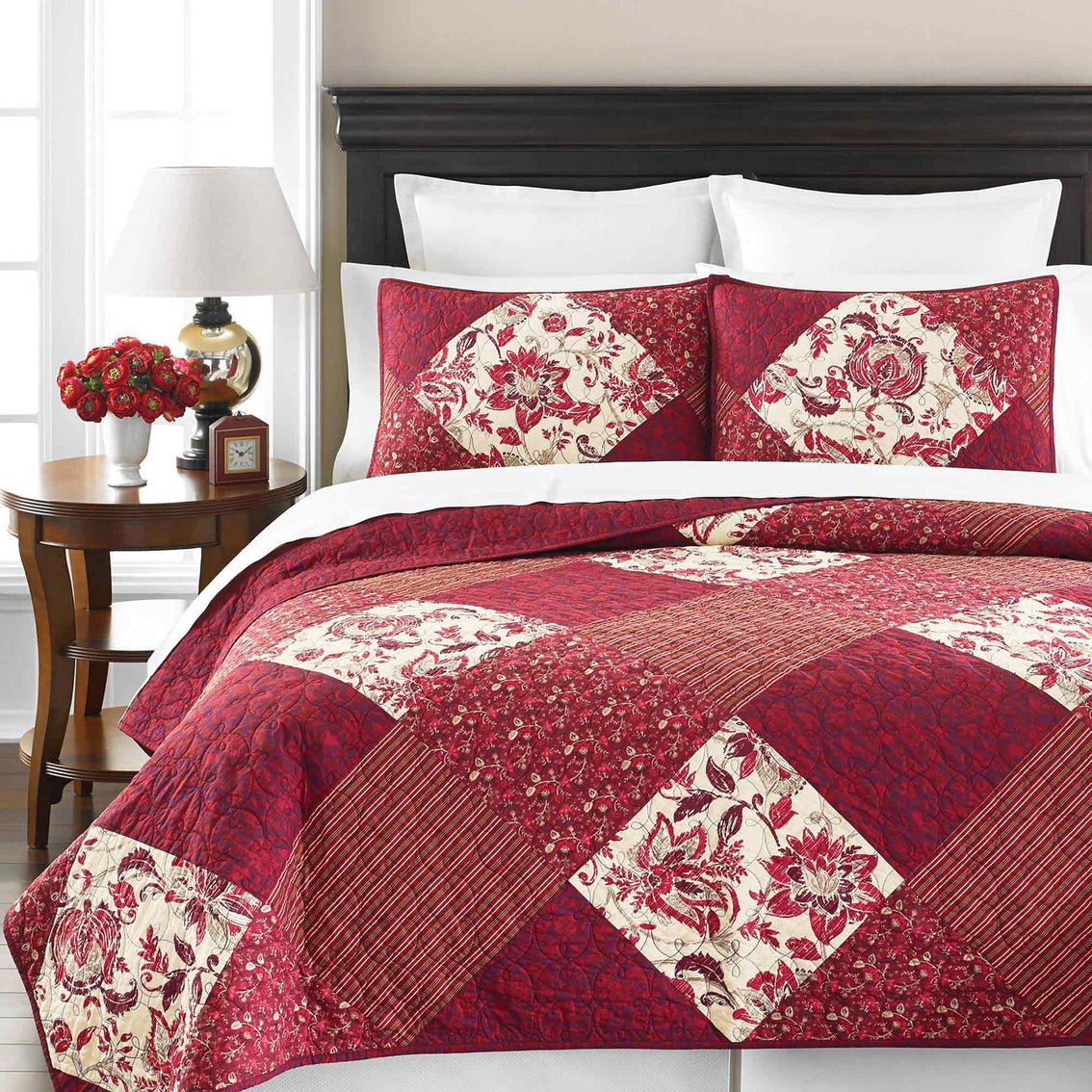 Fronha Martha Stewart Collection Somerset Square Standard, Vermelha