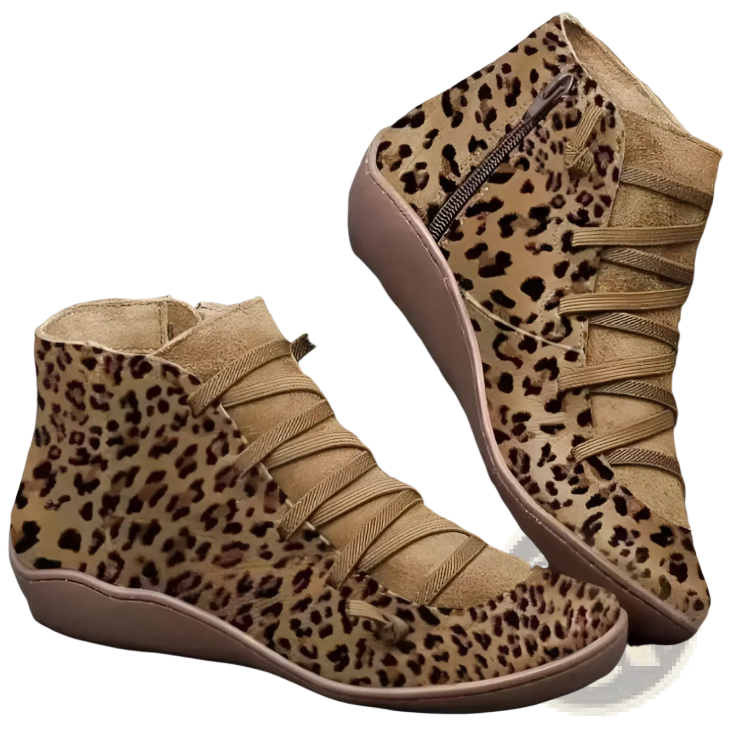 Snake Print Wedge Ankle Boots for Women