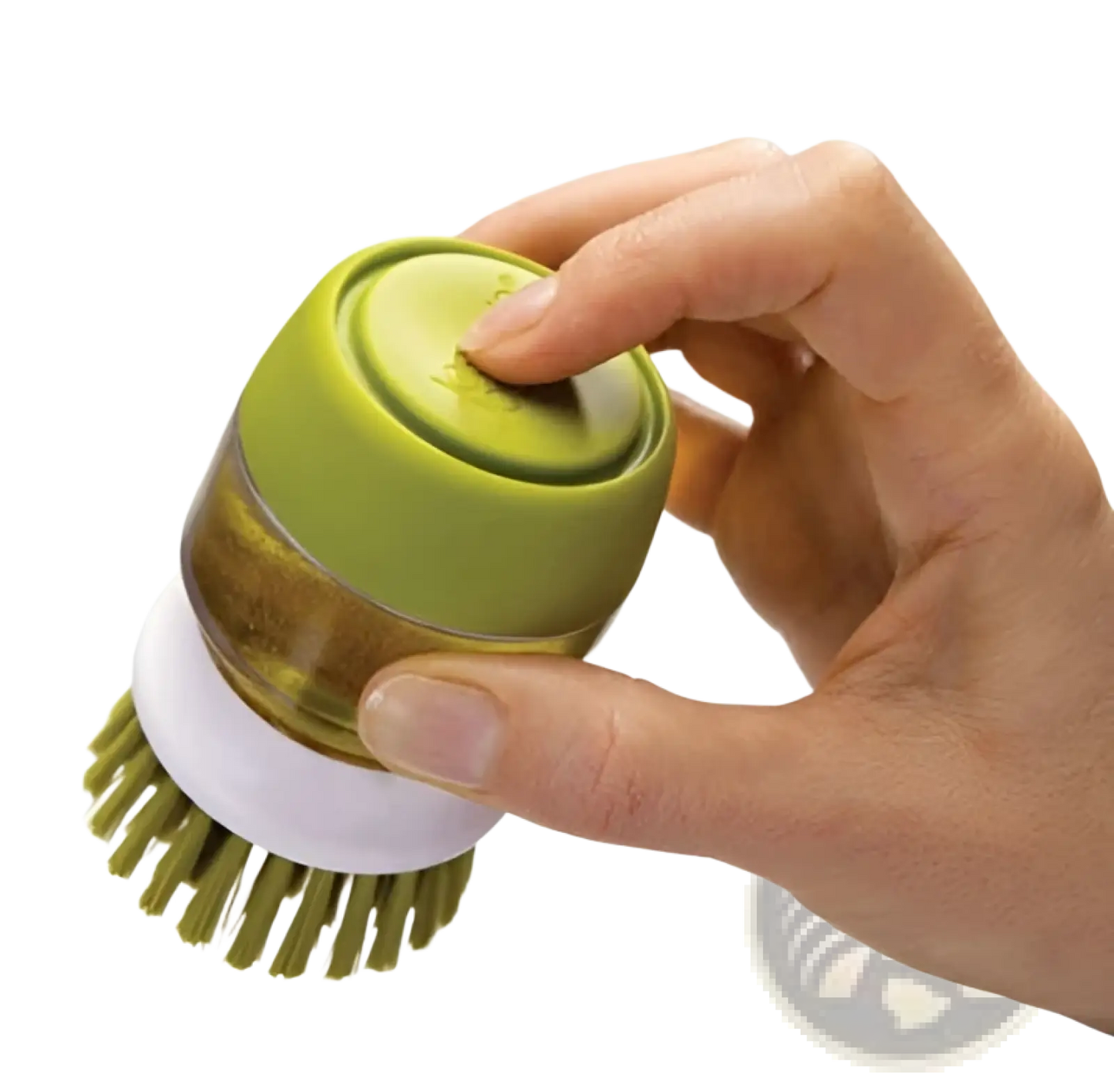 Soap Dispensing Dish Brush with Non Slip Storage Base