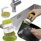 Soap Dispensing Dish Brush with Non Slip Storage Base