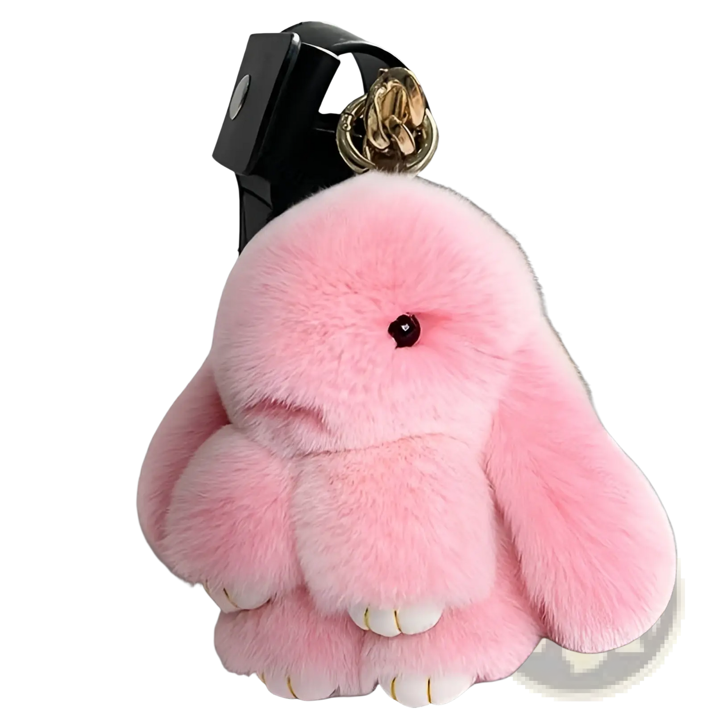 Soft Fluffy Bunny Faux Fur Plush Keychain Accessory