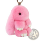 Soft Fluffy Bunny Faux Fur Plush Keychain Accessory