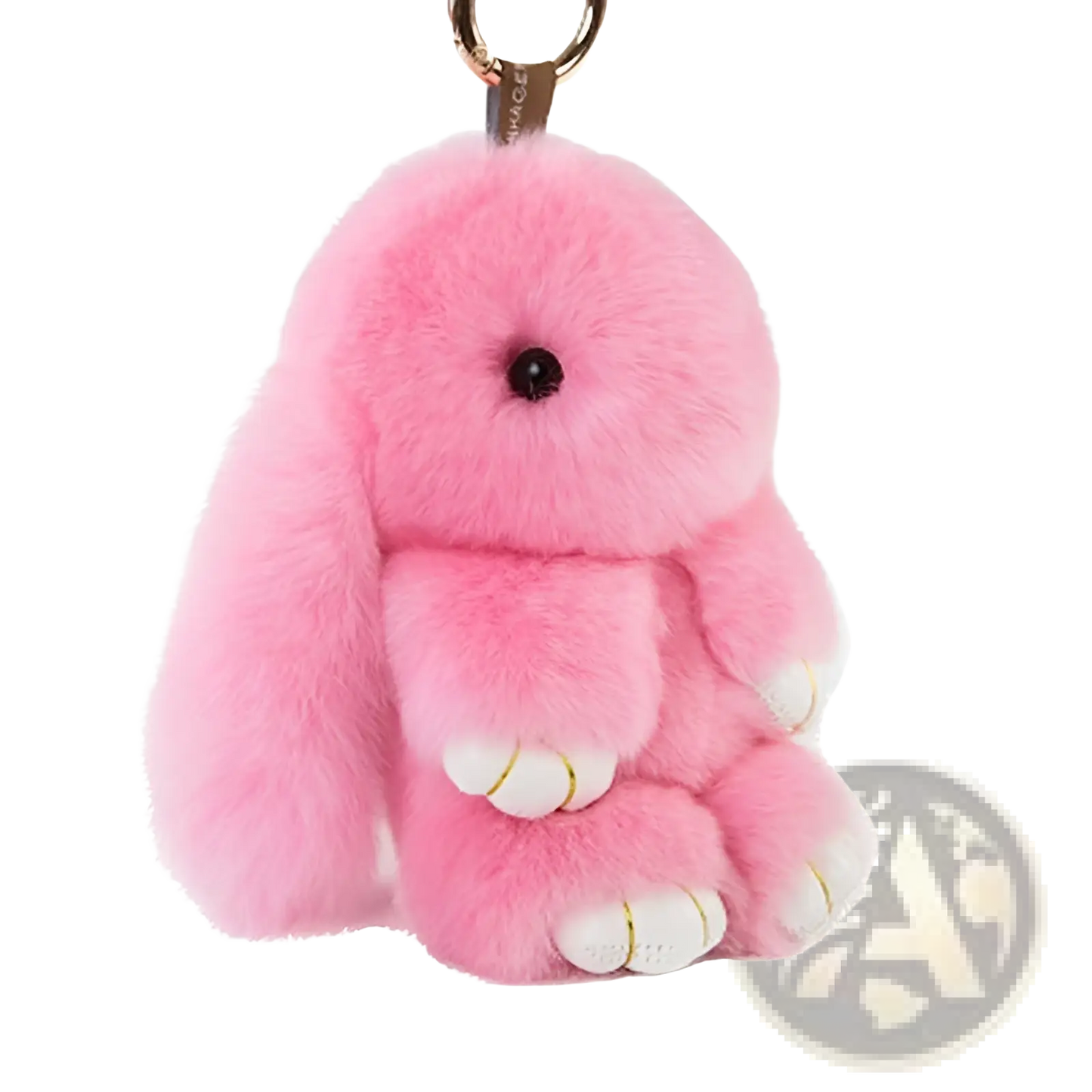 Soft Fluffy Bunny Faux Fur Plush Keychain Accessory