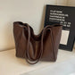 Large Faux Leather Minimalist Commuter Tote Bag