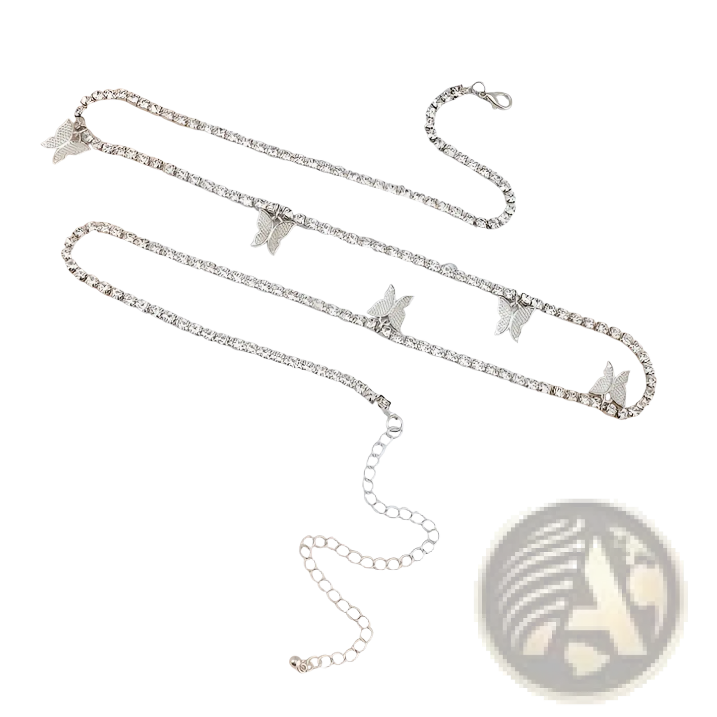 Sparkling Butterfly Waist Chain with Rhinestone Accents