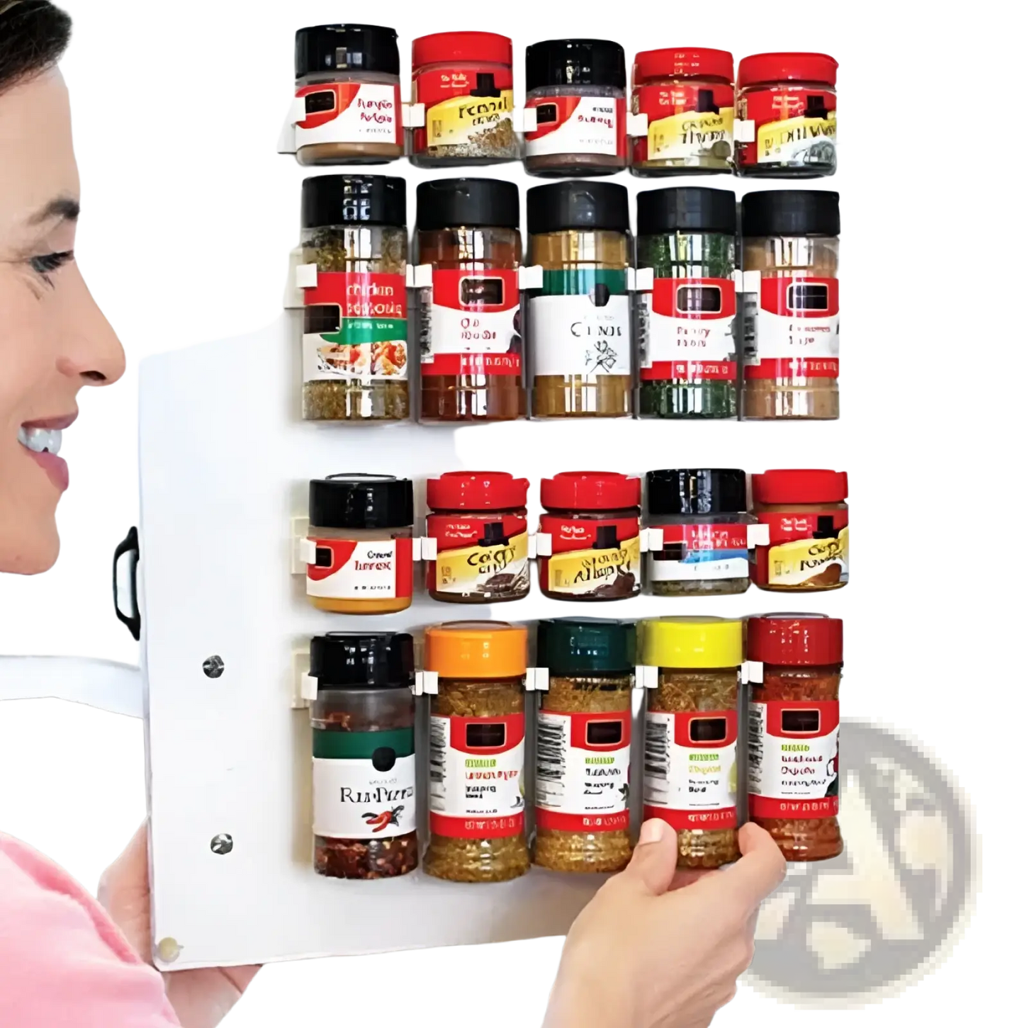 Spice Rack Organizer Wall Mount Adhesive Clips