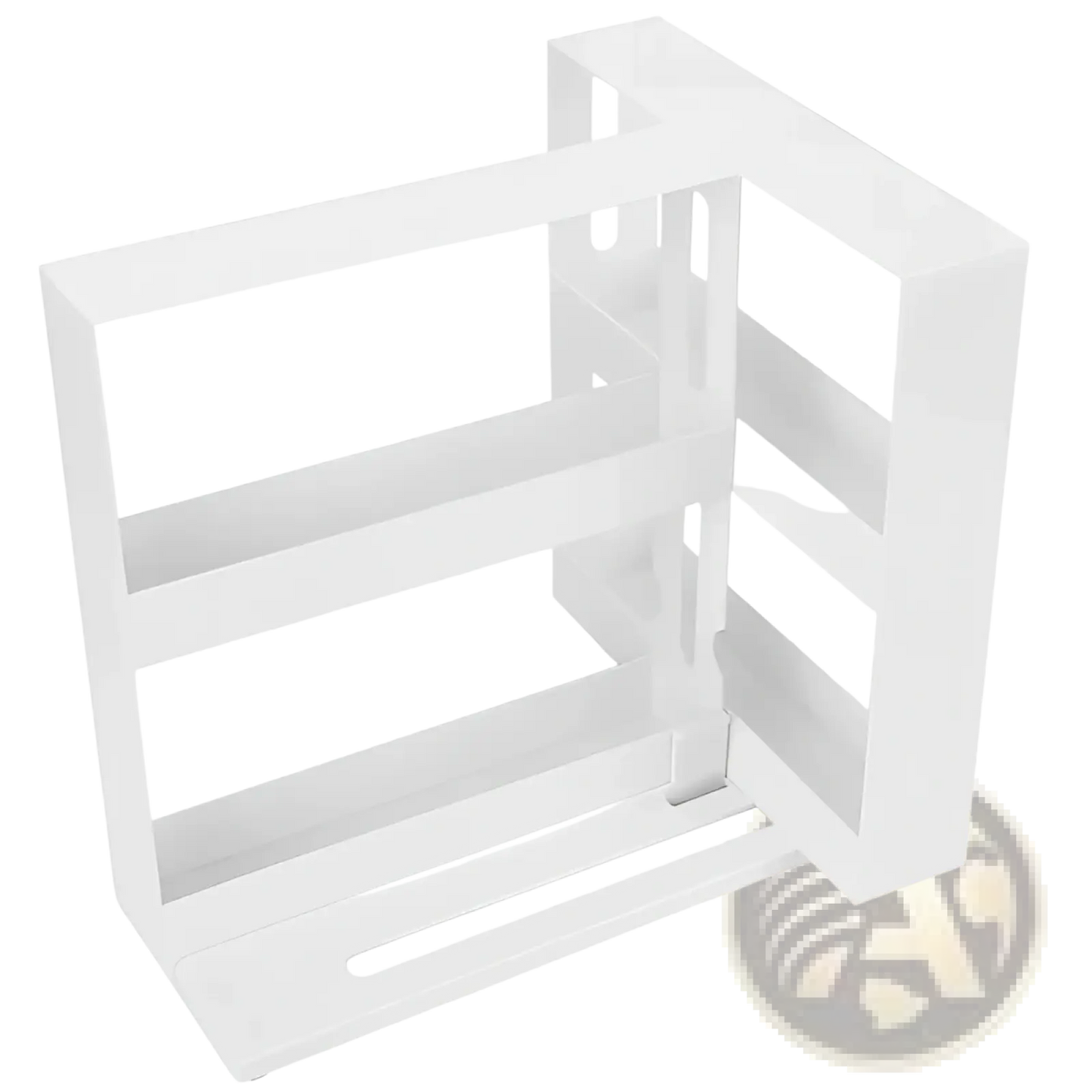 Spice Rack Swivel Cabinet Organizer Two Tier White
