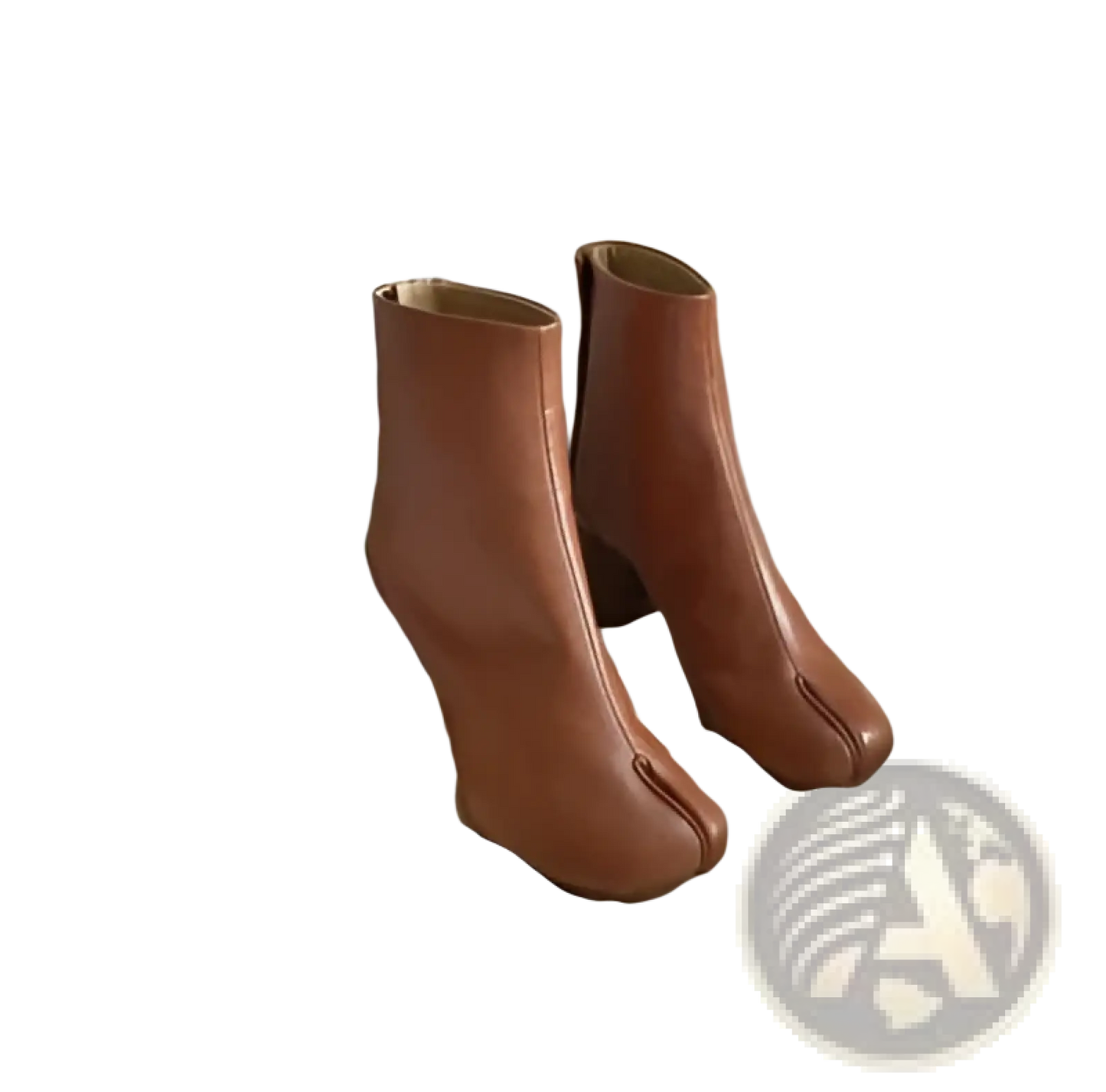 Split Toe Tabi High Heel Leather Ankle Boots