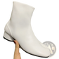 Split Toe Tabi High Heel Leather Ankle Boots