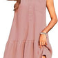 Tiered V-neck Sleeveless Button Front Summer Dress