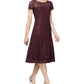 Vestido midi de renda com lantejoulas SL Women's Fashions, vinho, tamanho 8