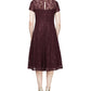Vestido midi de renda com lantejoulas SL Women's Fashions, vinho, tamanho 8