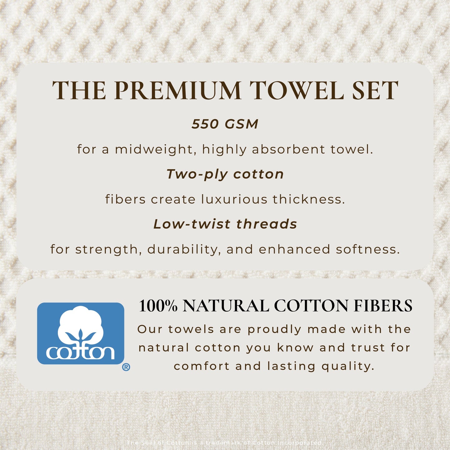 Cotton Diamond Waffle Weave Bath Towel Set - Grayson Collection