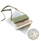 Square Crossbody Bag Two-tone Faux Leather Gold Chain