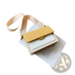 Square Crossbody Bag Two-tone Faux Leather Gold Chain