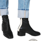 Square Toe Ankle Boots with White Contrast Zipper
